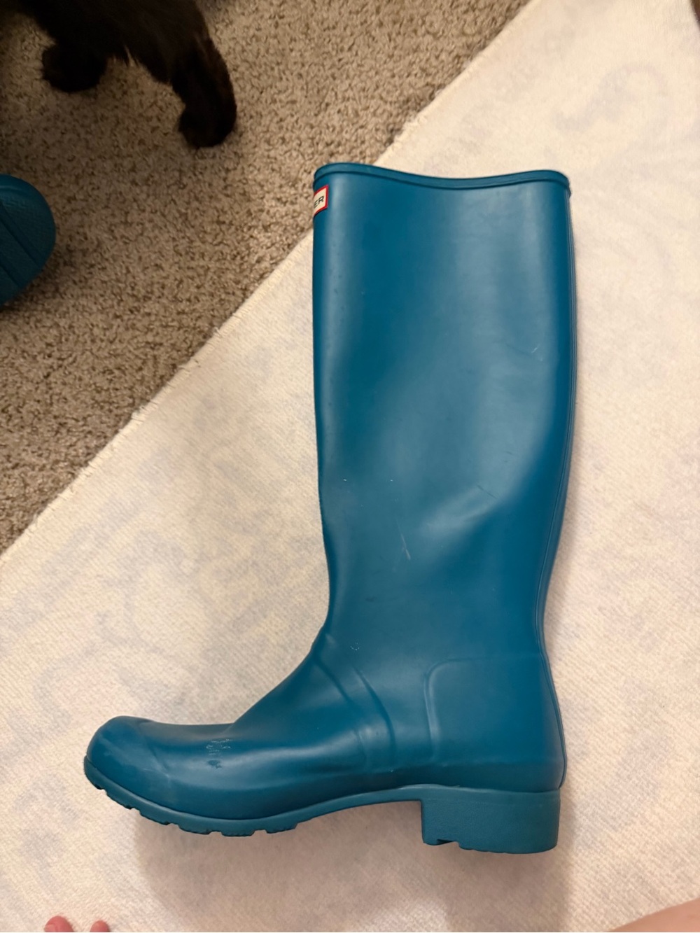 Hunter Teal Tall Women's Rain Boots - Picture 9 of 12